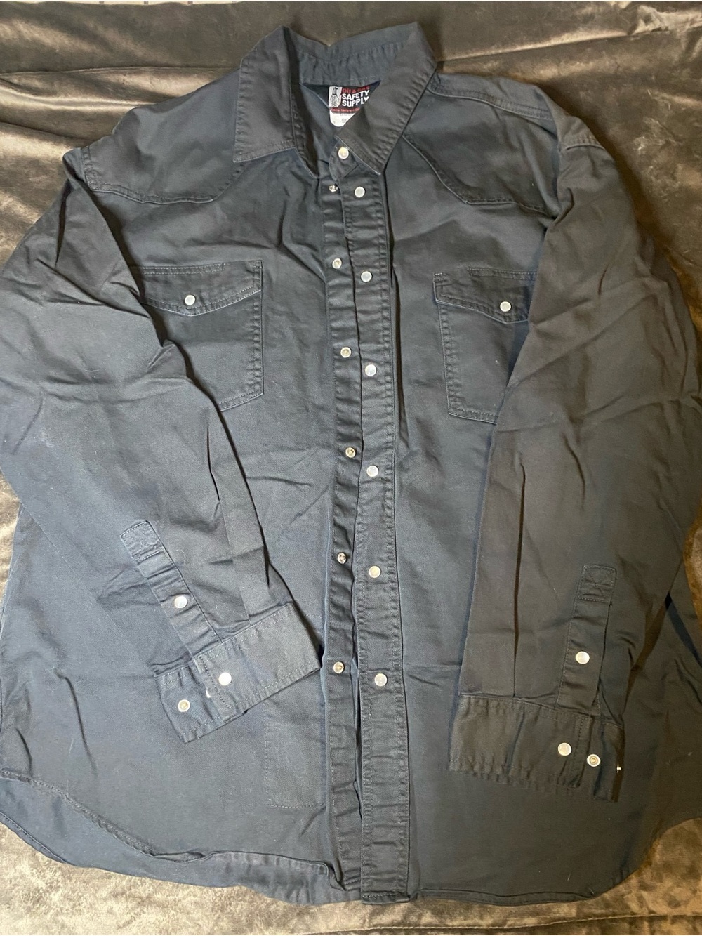 Men's Black Western Snap-Front Shirt Jacket